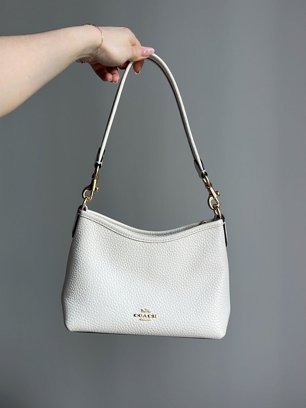 Coach White Small Laurel Leather Shoulder Bag